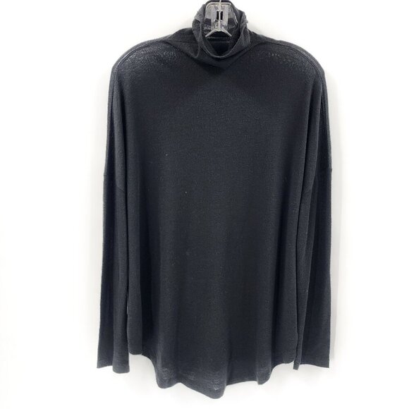 LIS LAREIDA Black Long Sleeve Oversized Turtleneck Top - Picture 1 of 5